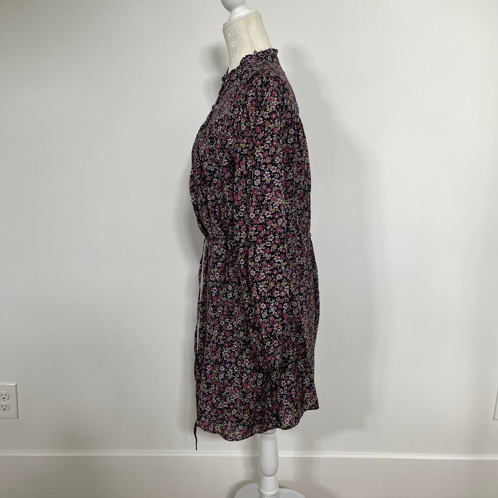 J.Crew Sunny Meadow Floral Mini Dress Puff Sleeve Belted NWT Medium - Picture 6 of 9
